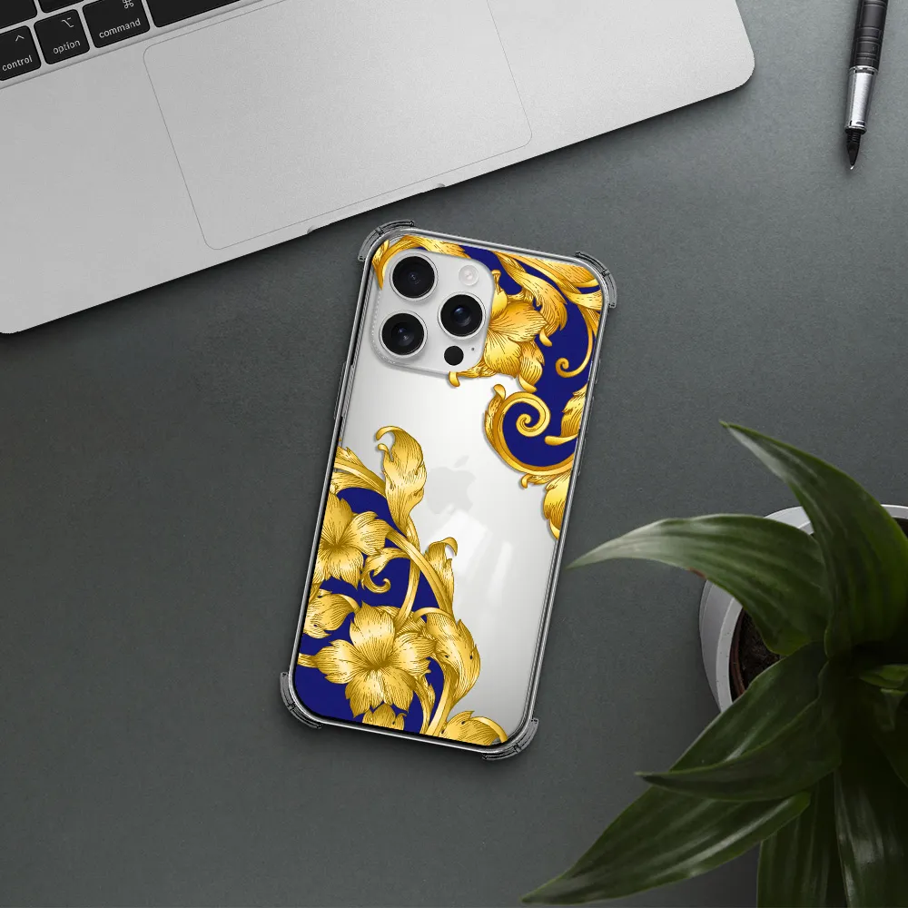 Golden Baroque Apple Iphone 16 Pro Max Clear Pc Case