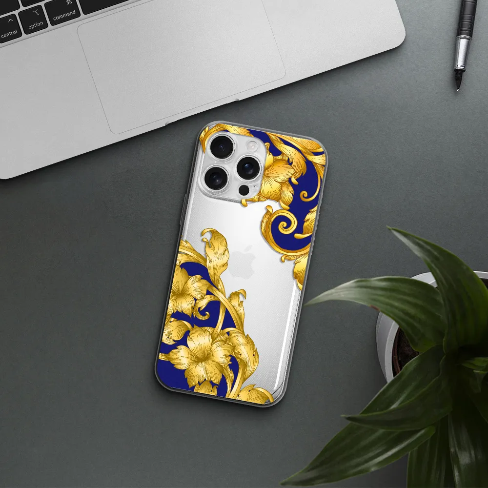 Golden Baroque Apple Iphone 16 Pro Max Clear Tpu Case
