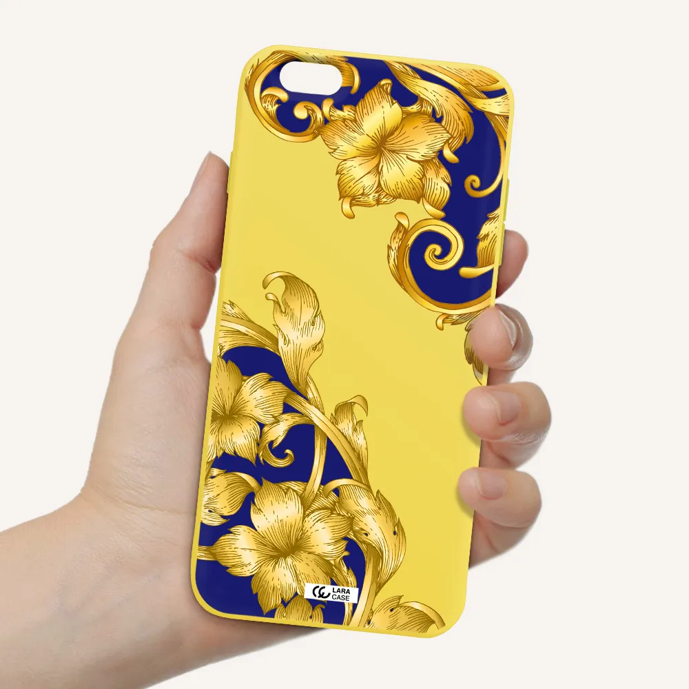 Golden Baroque Apple iPhone 6 plus Silicone canary yellow Case