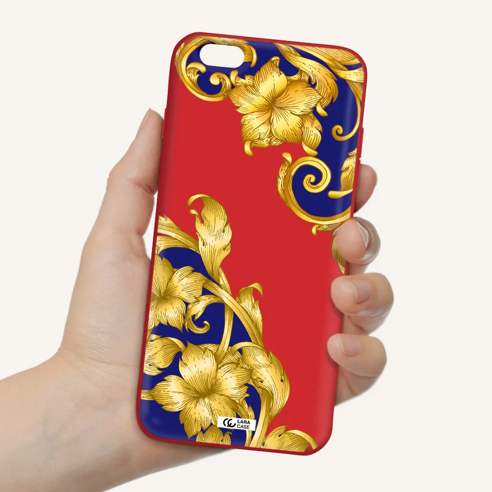 Golden Baroque Apple iPhone 6 plus Silicone Imperial Red Case
