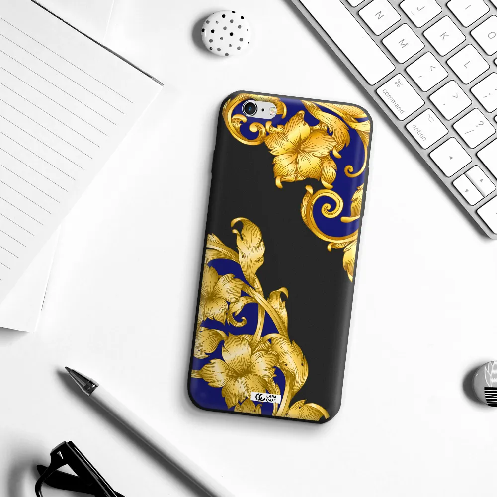 Golden Baroque Apple iPhone 6 s plus Silicone black Case
