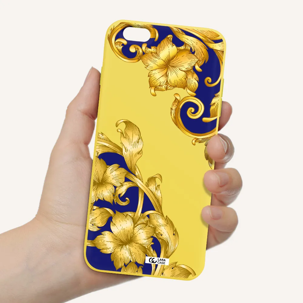 Golden Baroque Apple iPhone 6 s plus Silicone canary yellow Case