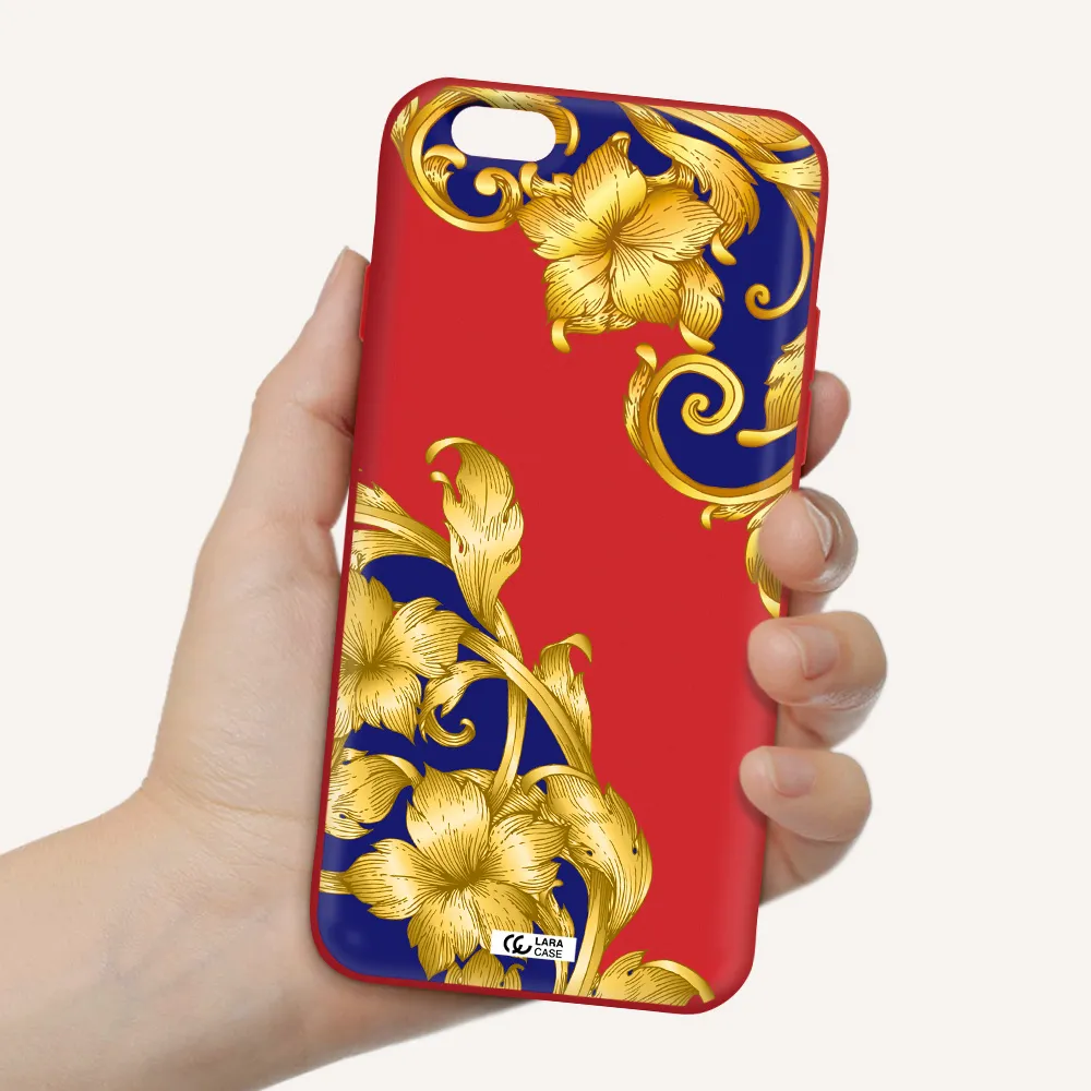 Golden Baroque Apple iPhone 6 Silicone Imperial Red Case