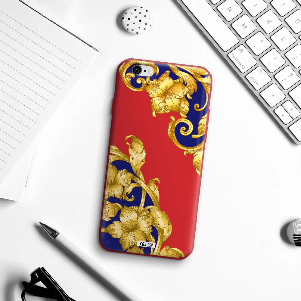 Golden Baroque Apple iPhone 6 Silicone Imperial Red Case