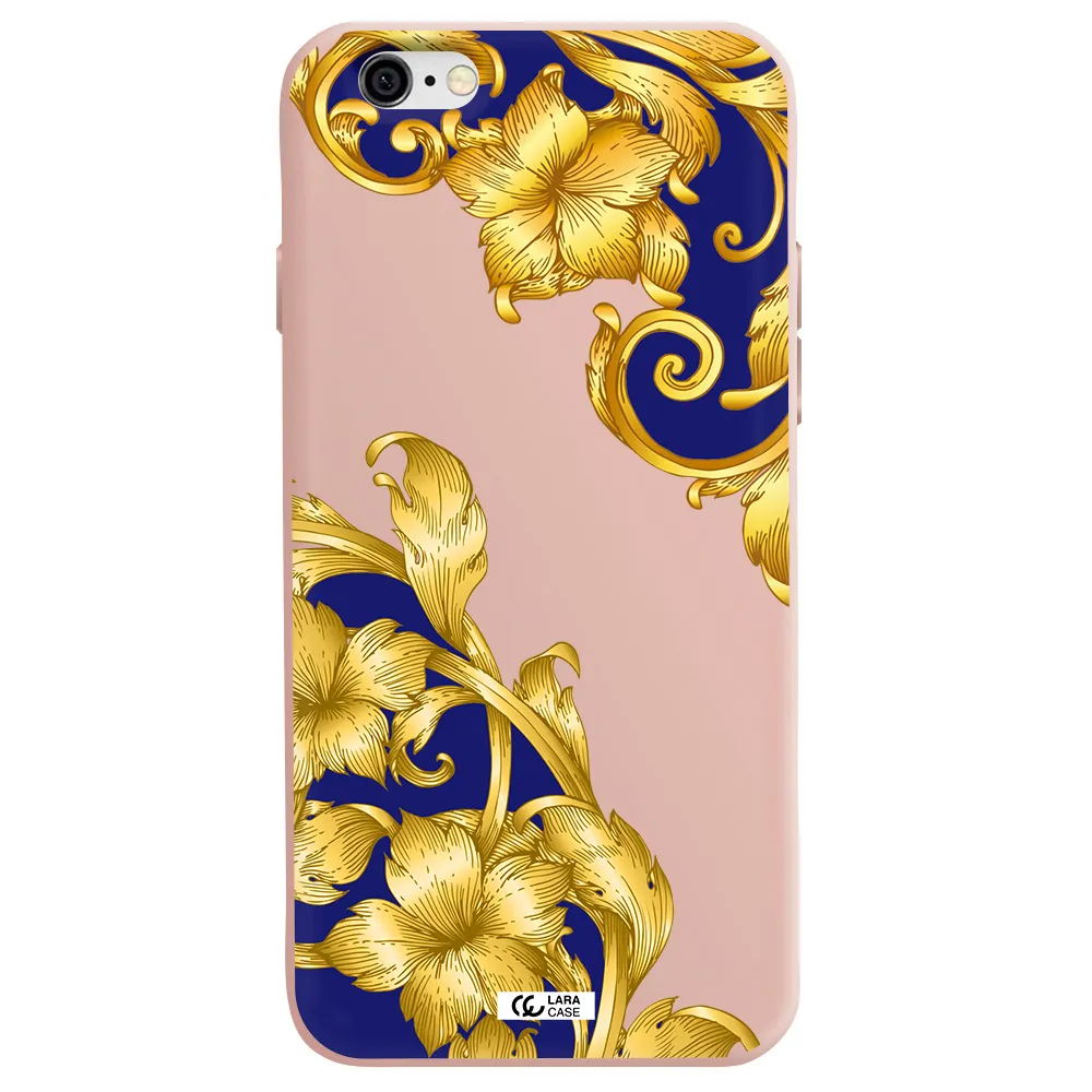 Golden Baroque Apple iPhone 6 Silicone pastel pink Case