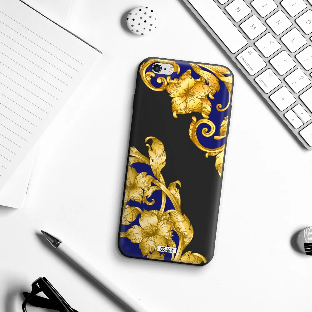 Golden Baroque Apple iPhone 6S Silicone black Case