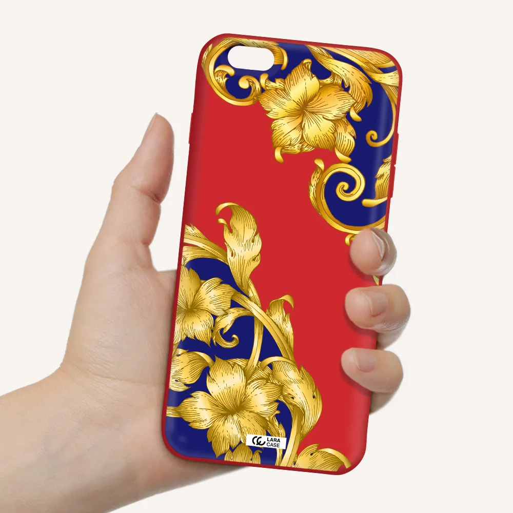 Golden Baroque Apple iPhone 6S Silicone Imperial Red Case