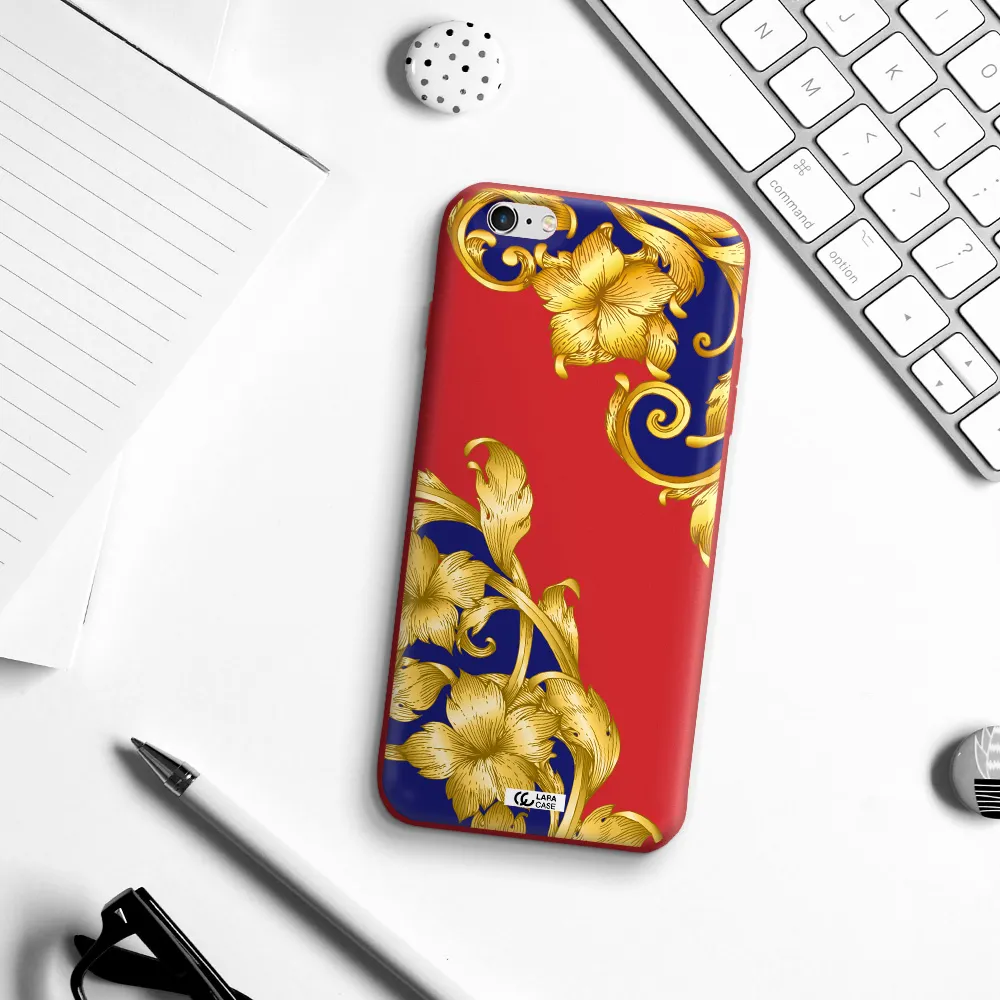 Golden Baroque Apple iPhone 6S Silicone Imperial Red Case