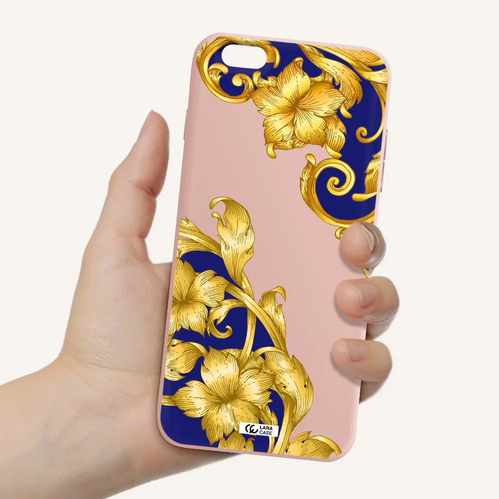 Golden Baroque Apple iPhone 6S Silicone pastel pink Case