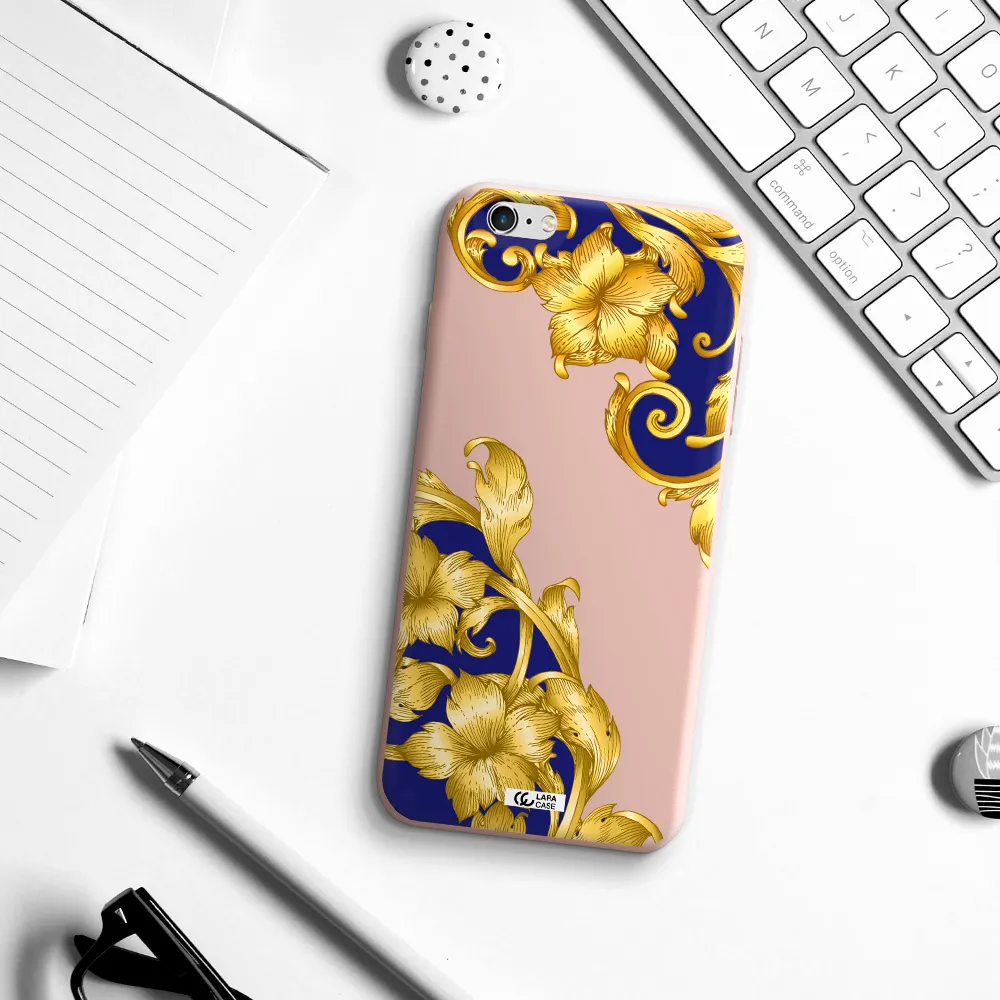 Golden Baroque Apple iPhone 6S Silicone pastel pink Case