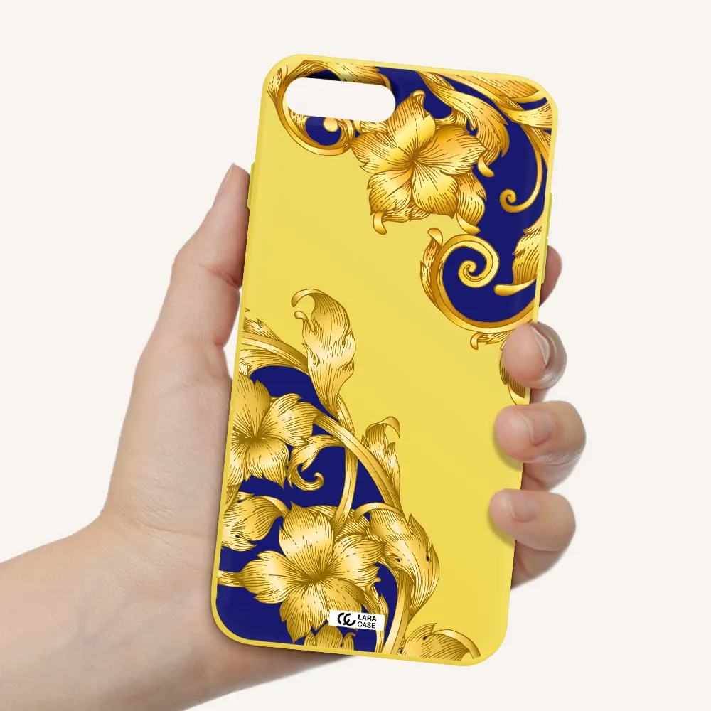 Golden Baroque Apple iPhone 7 plus Silicone canary yellow Case