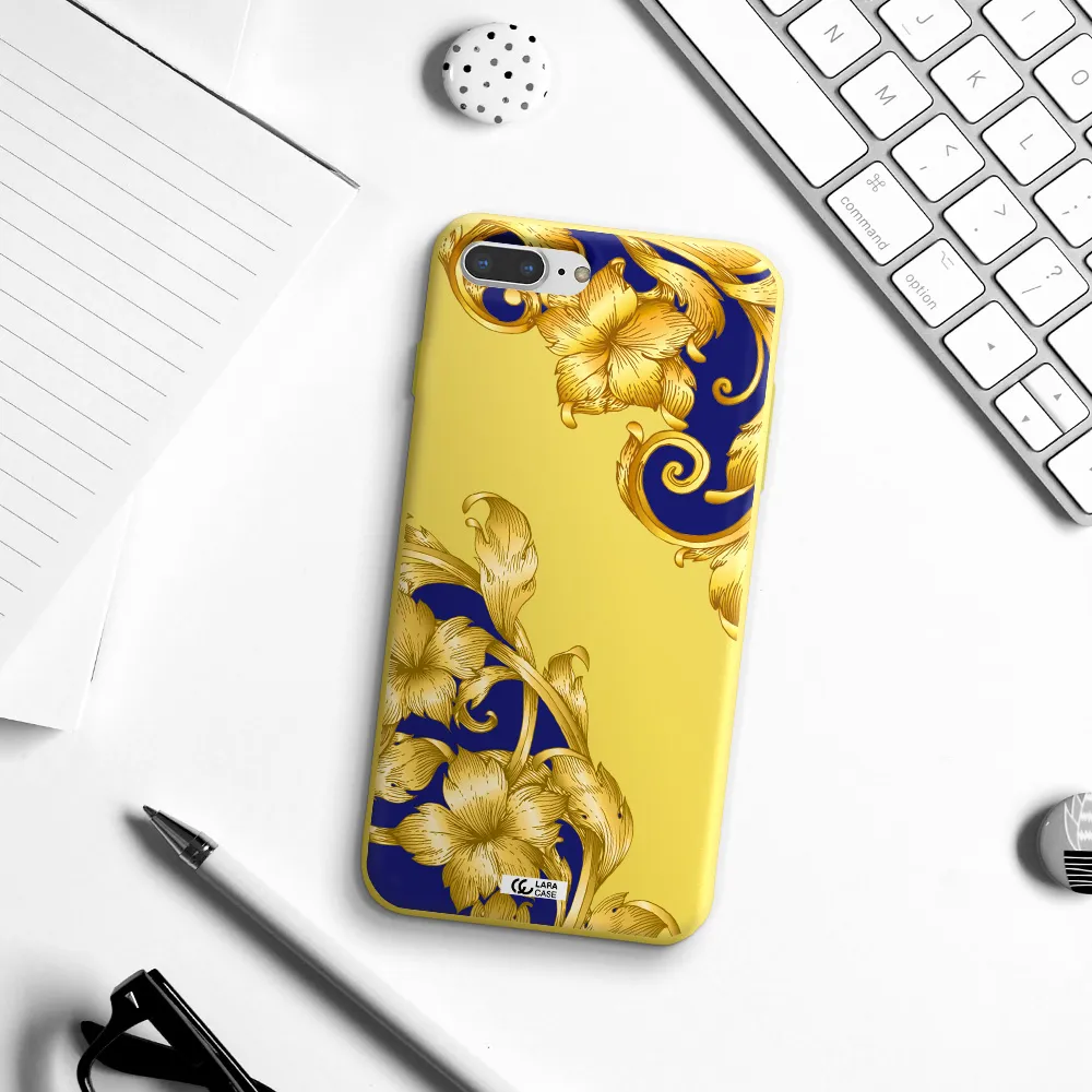 Golden Baroque Apple iPhone 7 plus Silicone canary yellow Case