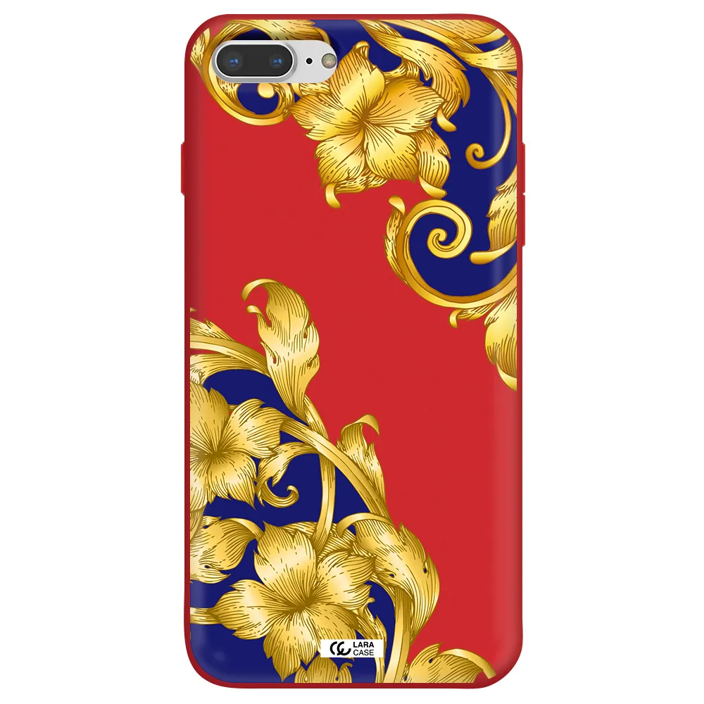 Golden Baroque Apple iPhone 7 plus Silicone Imperial Red Case
