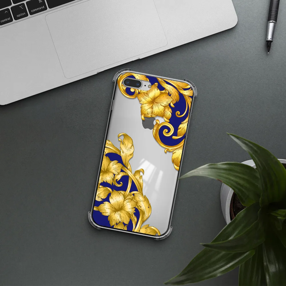 Golden Baroque Apple iPhone 8 plus Clear PC Case