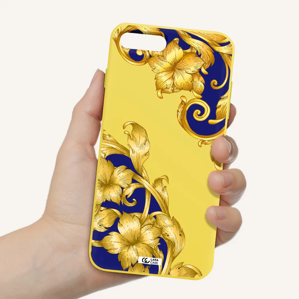 Golden Baroque Apple iPhone 8 plus Silicone canary yellow Case