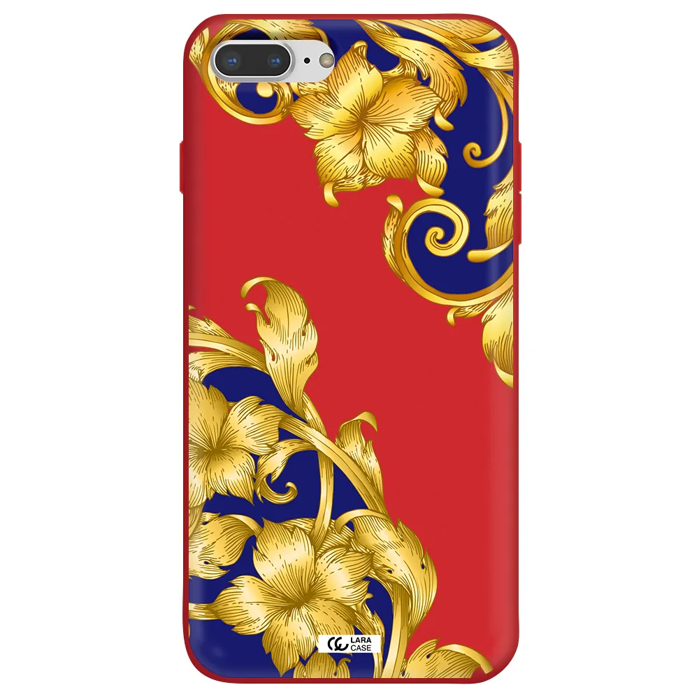 Golden Baroque Apple iPhone 8 plus Silicone Imperial Red Case