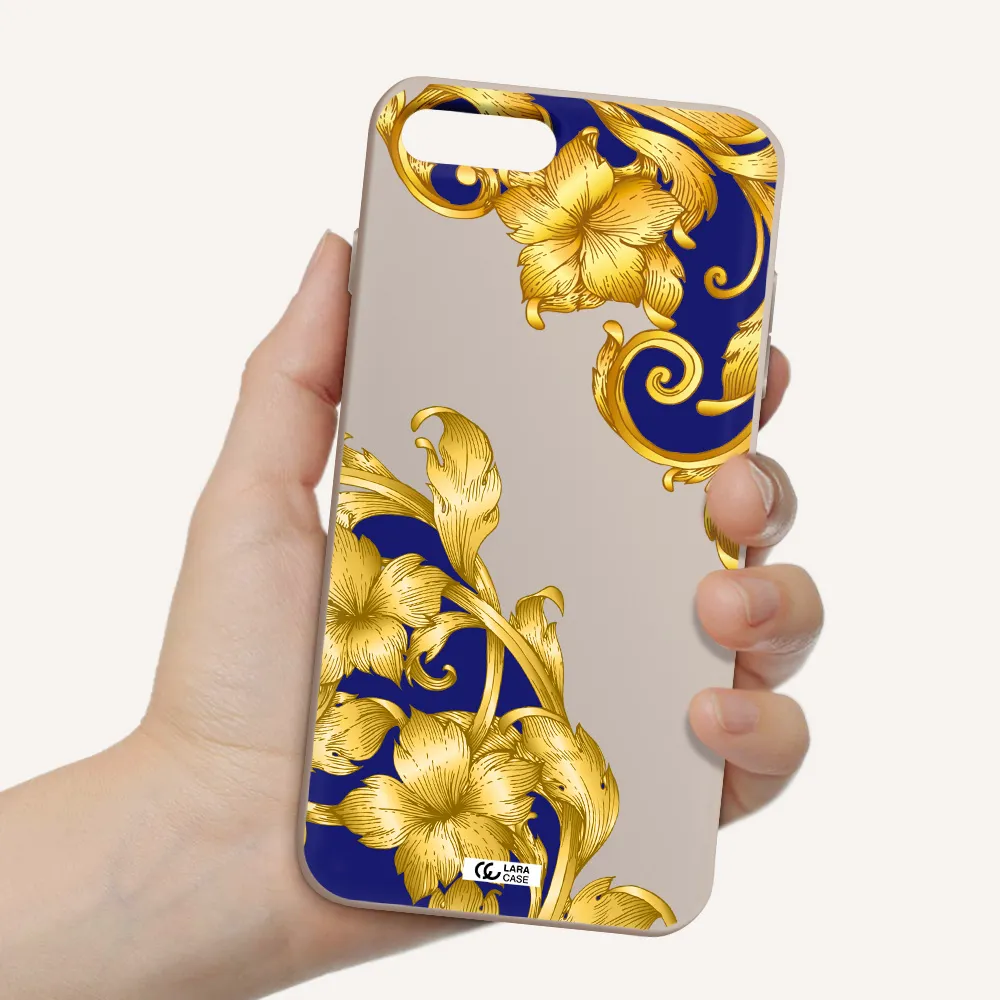 Golden Baroque Apple iPhone 8 plus Silicone Stone Case