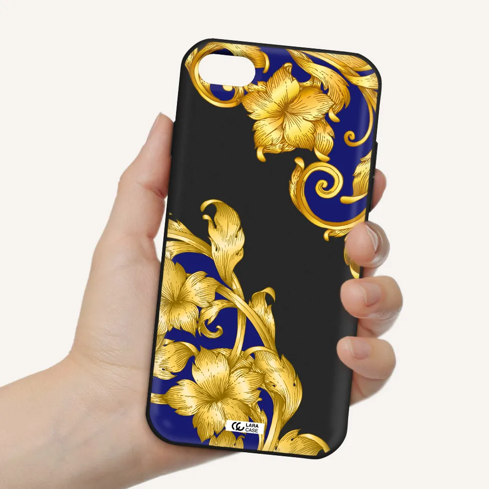 Golden Baroque Apple iPhone 8 Silicone black Case