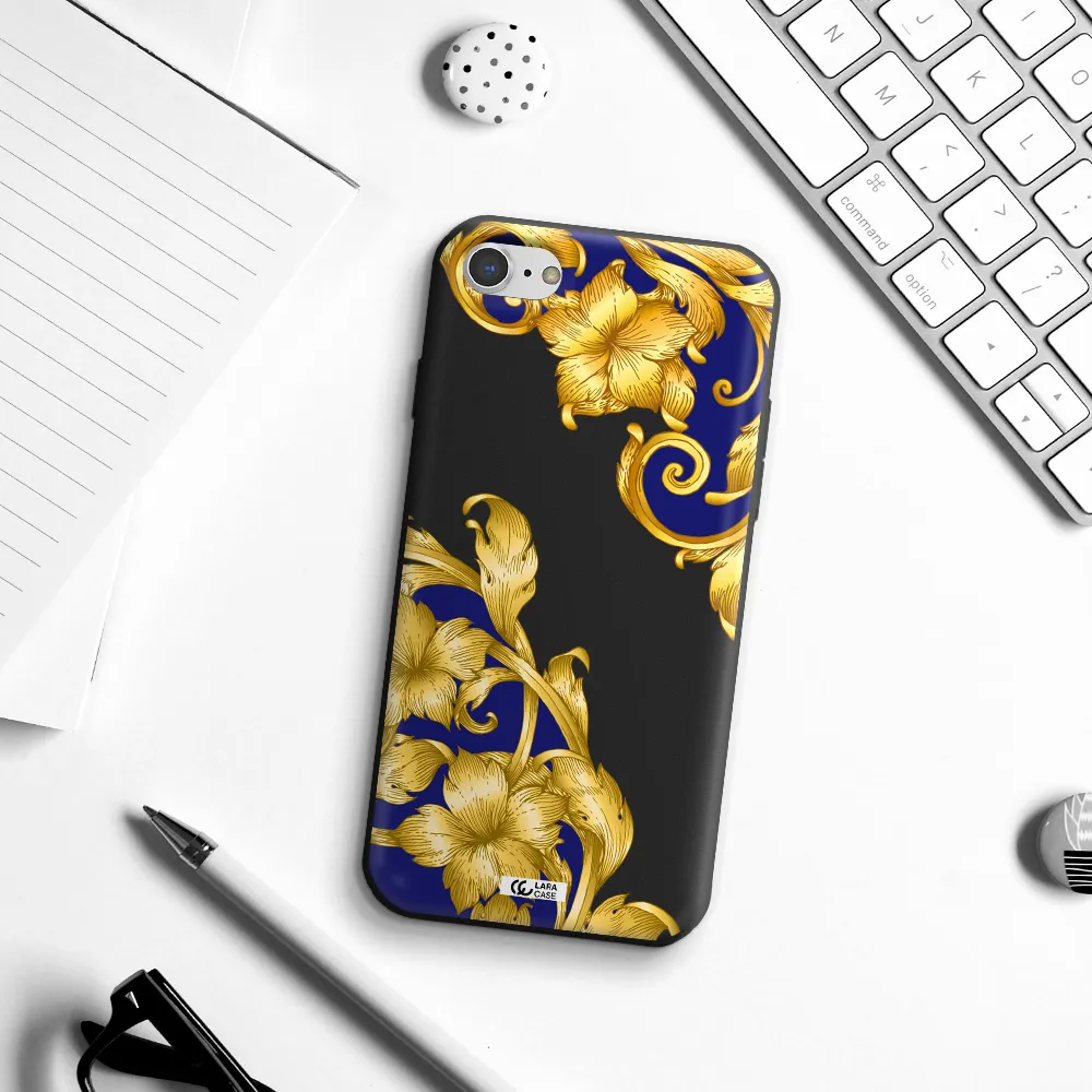 Golden Baroque Apple iPhone 8 Silicone black Case