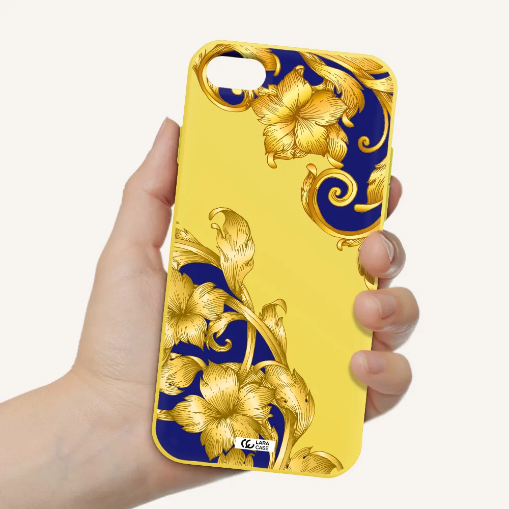 Golden Baroque Apple iPhone 8 Silicone canary yellow Case