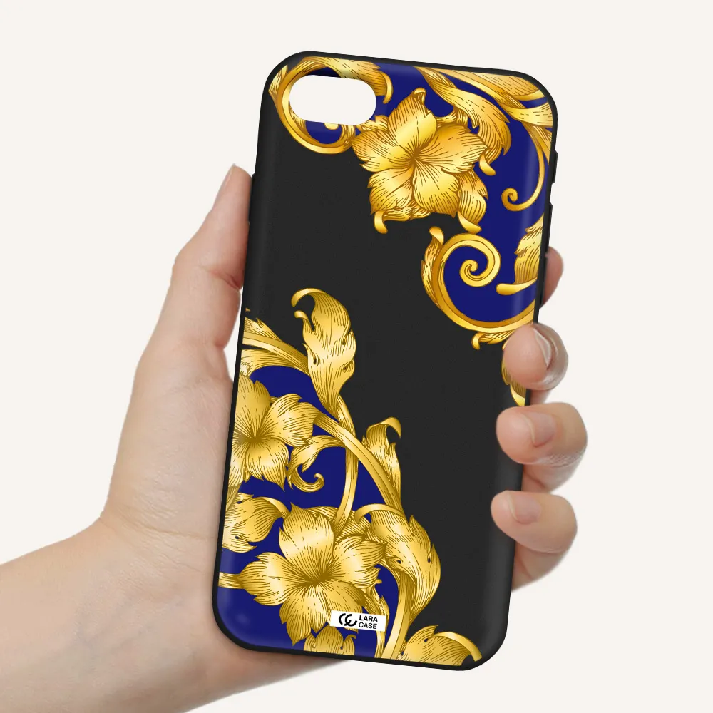 Golden Baroque Apple iPhone se 2020 Silicone black Case