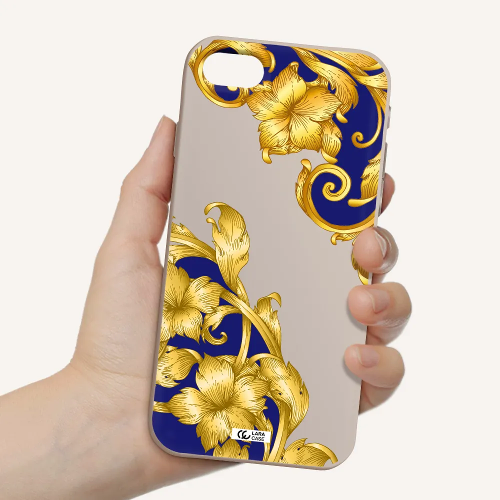 Golden Baroque Apple iPhone se 2020 Silicone Stone Case