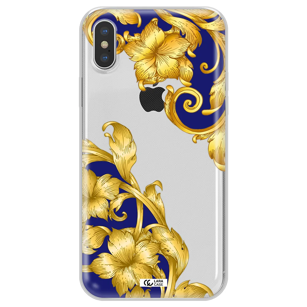 Golden Baroque Apple iPhone X Clear TPU Case