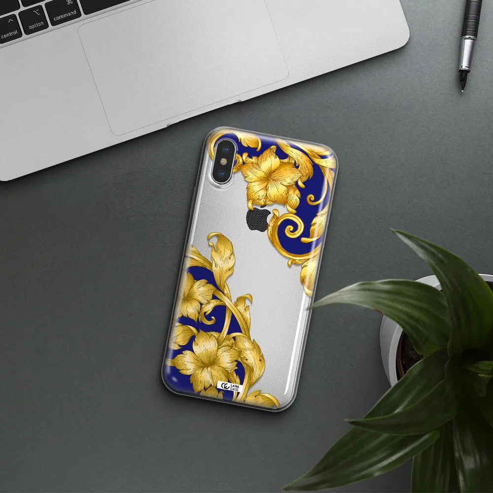 Golden Baroque Apple iPhone XS Clear TPU Case