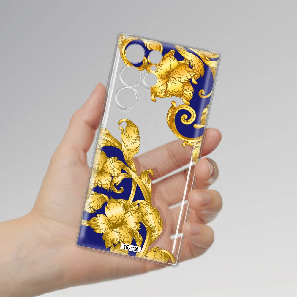 Golden Baroque Samsung S 22 Ultra Clear TPU Case