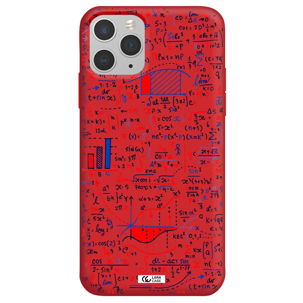 Math Blackboard Apple iPhone 11 pro Silicone Imperial Red Case