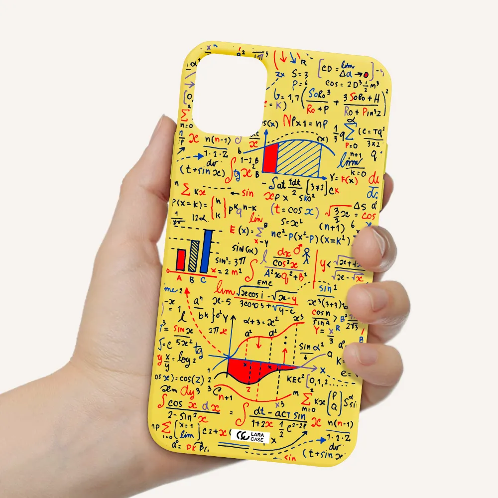 Math Blackboard Apple iPhone 11 Silicone canary yellow Case