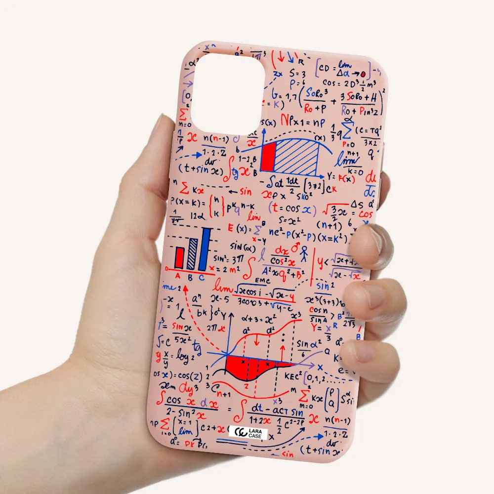Math Blackboard Apple iPhone 11 Silicone pastel pink Case
