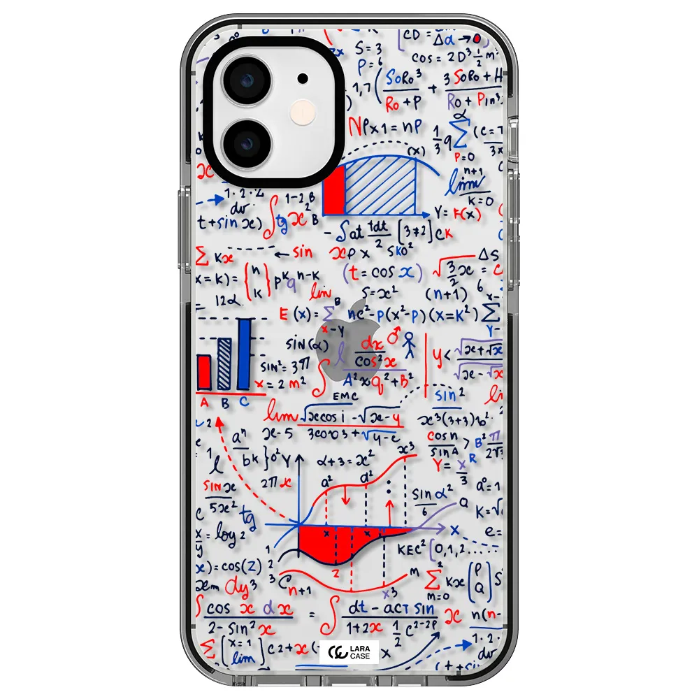 Math Blackboard Apple iPhone 12 impact black border Case