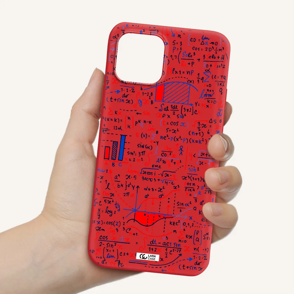 Math Blackboard Apple iPhone 12 mini Silicone Imperial Red Case