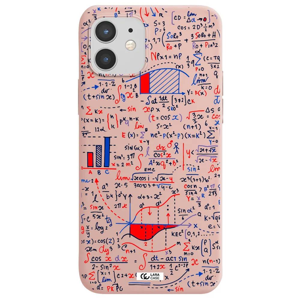 Math Blackboard Apple iPhone 12 mini Silicone pastel pink Case