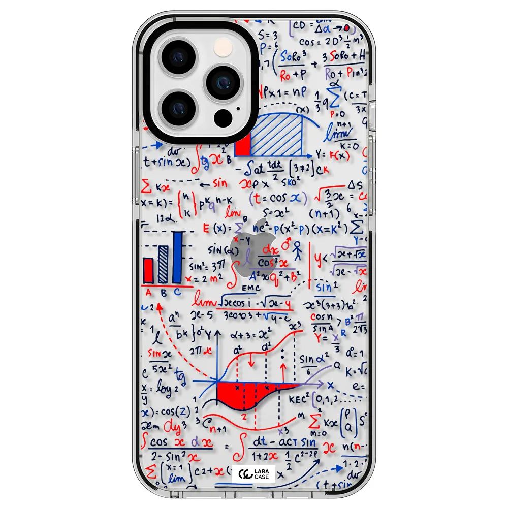 Math Blackboard Apple iPhone 12 pro max impact black border Case