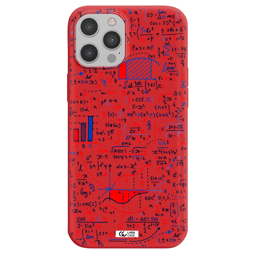 Math Blackboard Apple iPhone 12 pro Silicone Imperial Red Case