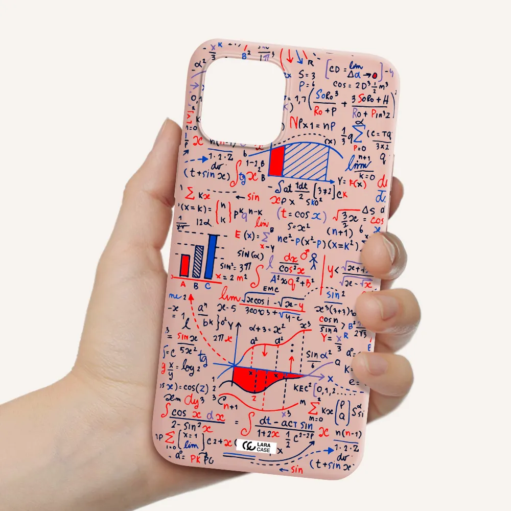 Math Blackboard Apple iPhone 12 Silicone pastel pink Case