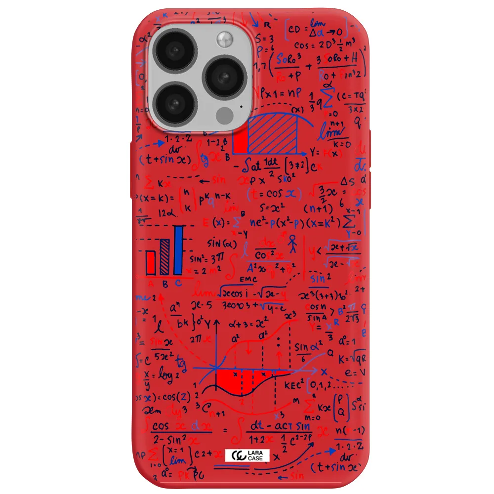 Math Blackboard Apple iPhone 13 Pro Max Silicone Imperial Red Case