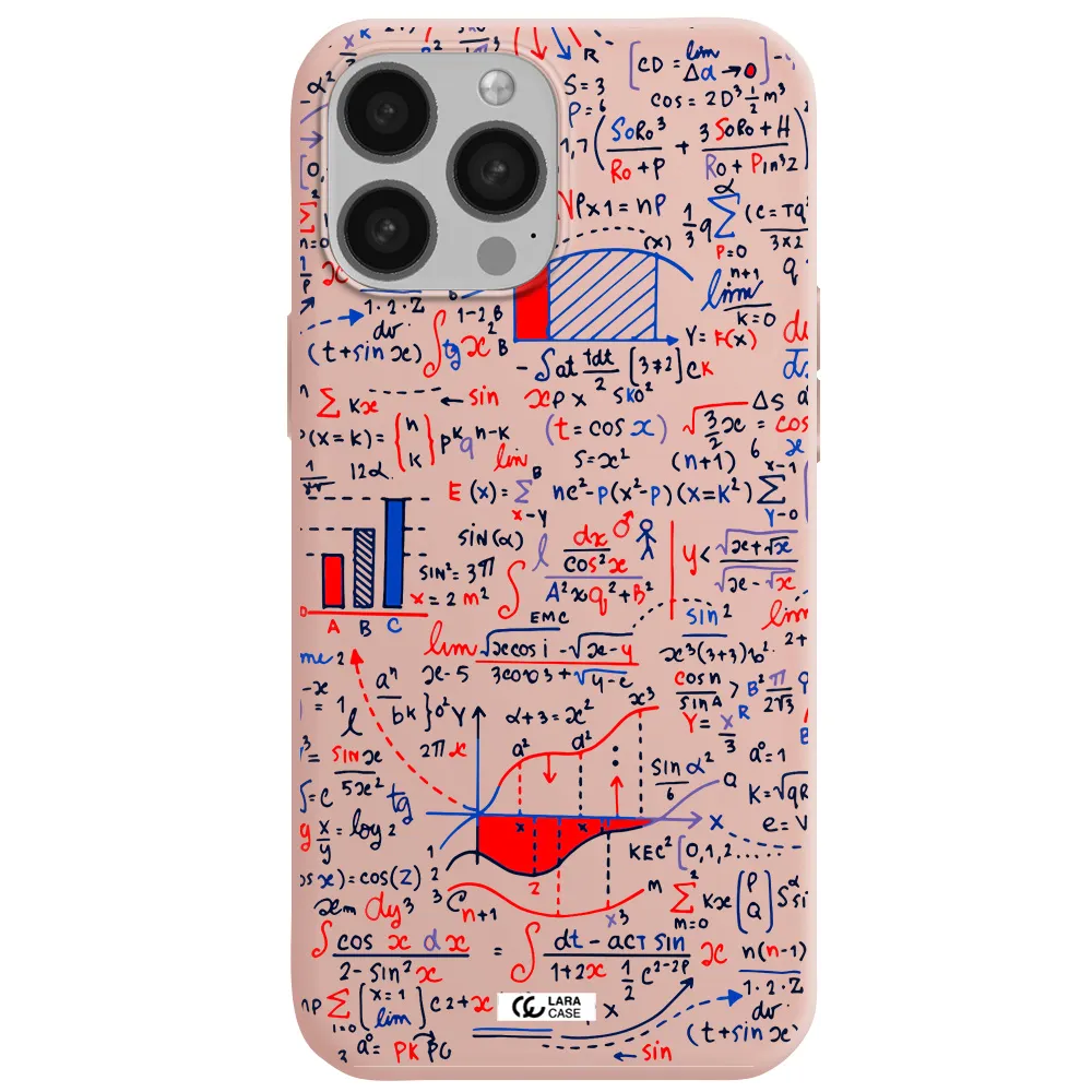 Math Blackboard Apple iPhone 13 Pro Max Silicone pastel pink Case