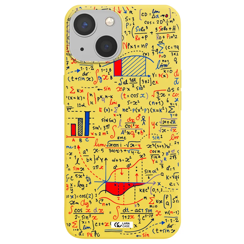 Math Blackboard Apple iPhone 13 Silicone canary yellow Case