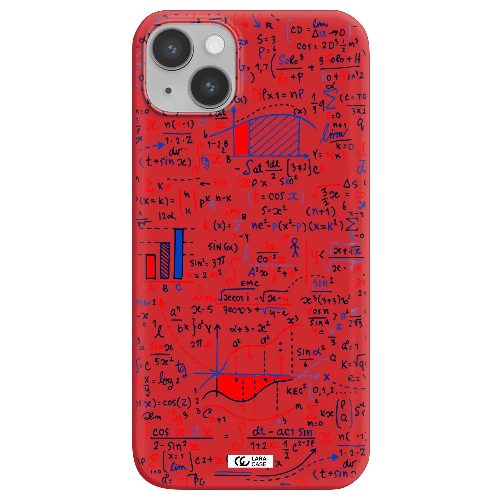 Math Blackboard Apple iPhone 14 plus Silicone Imperial Red Case