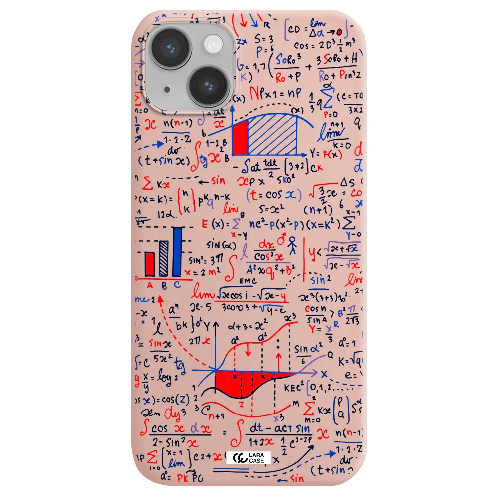 Math Blackboard Apple iPhone 14 plus Silicone pastel pink Case