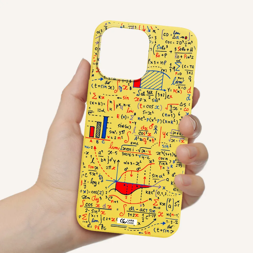 Math Blackboard Apple iPhone 14 pro max Silicone canary yellow Case