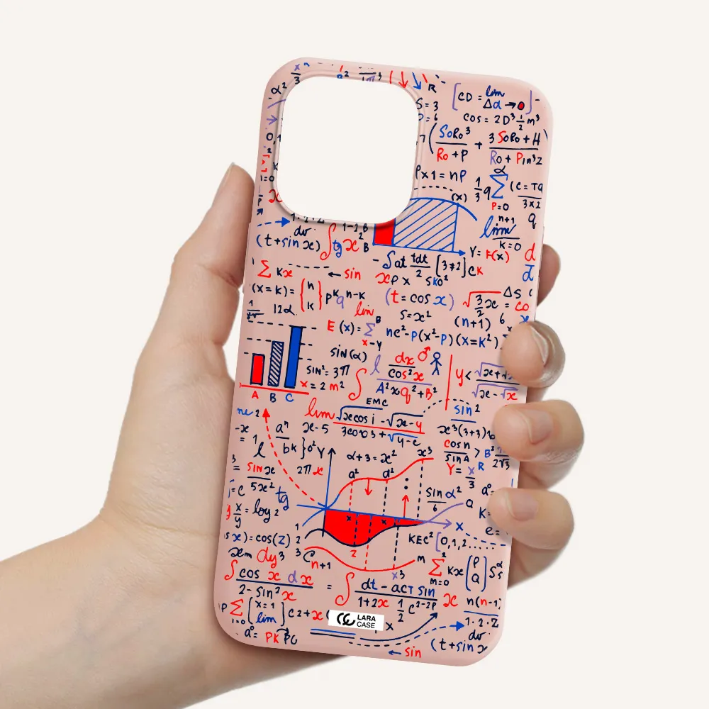 Math Blackboard Apple iPhone 14 pro max Silicone pastel pink Case