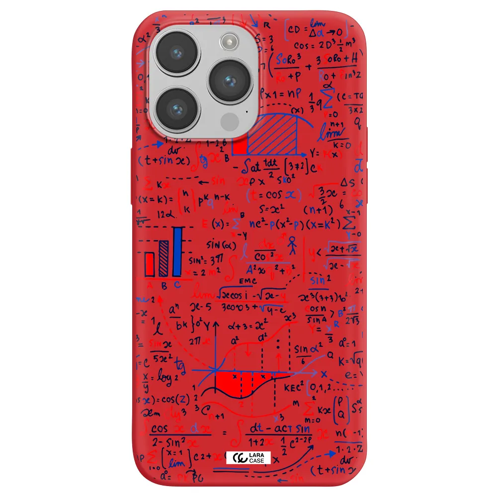 Math Blackboard Apple iPhone 14 pro Silicone Imperial Red Case