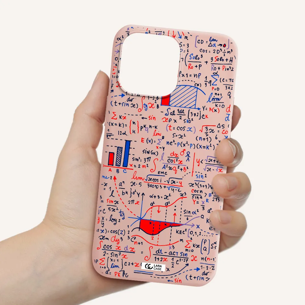 Math Blackboard Apple iPhone 14 pro Silicone pastel pink Case