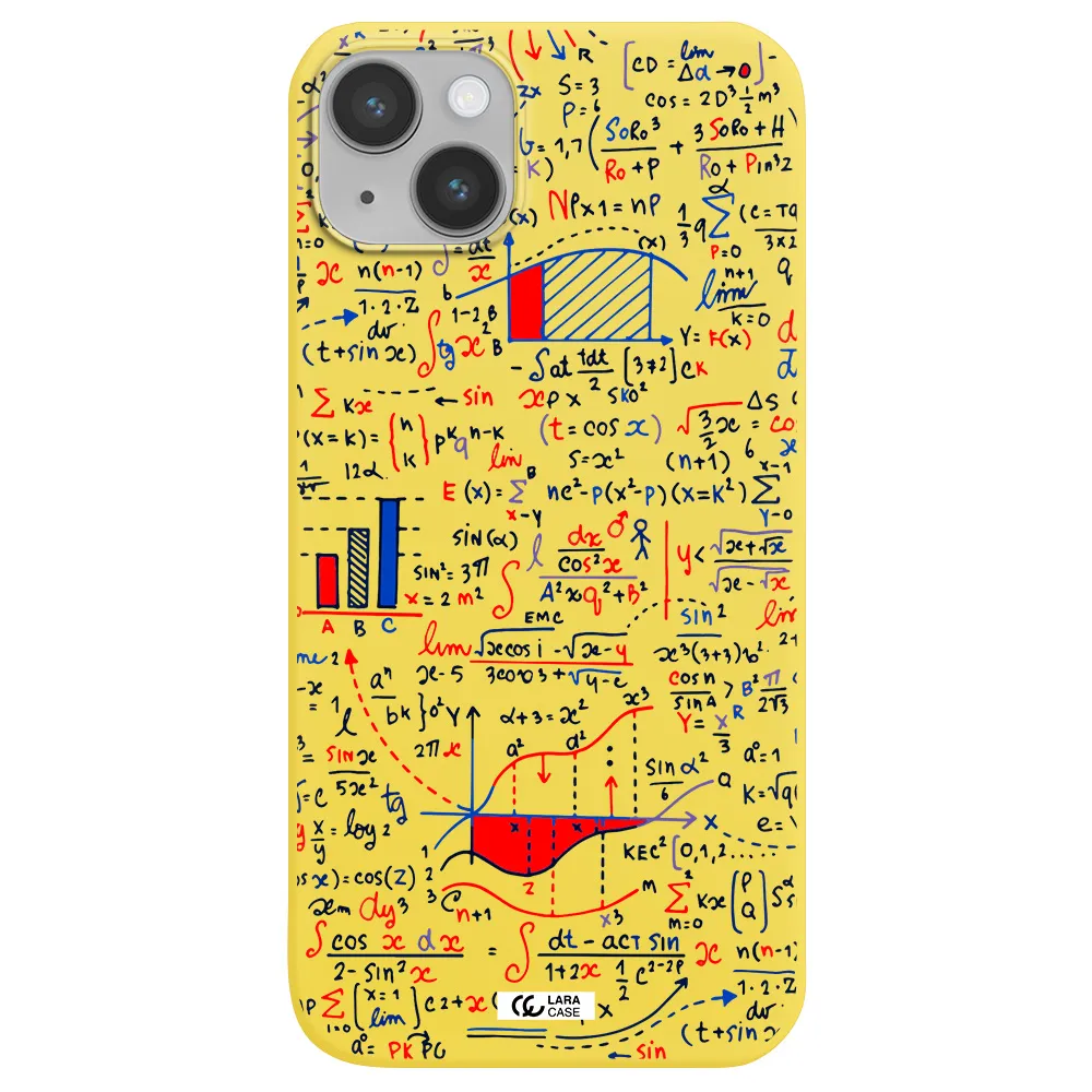 Math Blackboard Apple iPhone 14 Silicone canary yellow Case