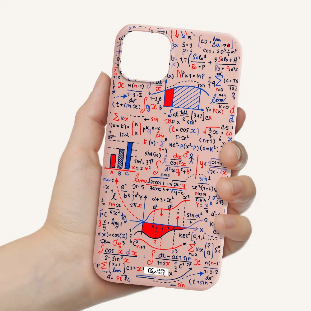 Math Blackboard Apple iPhone 14 Silicone pastel pink Case