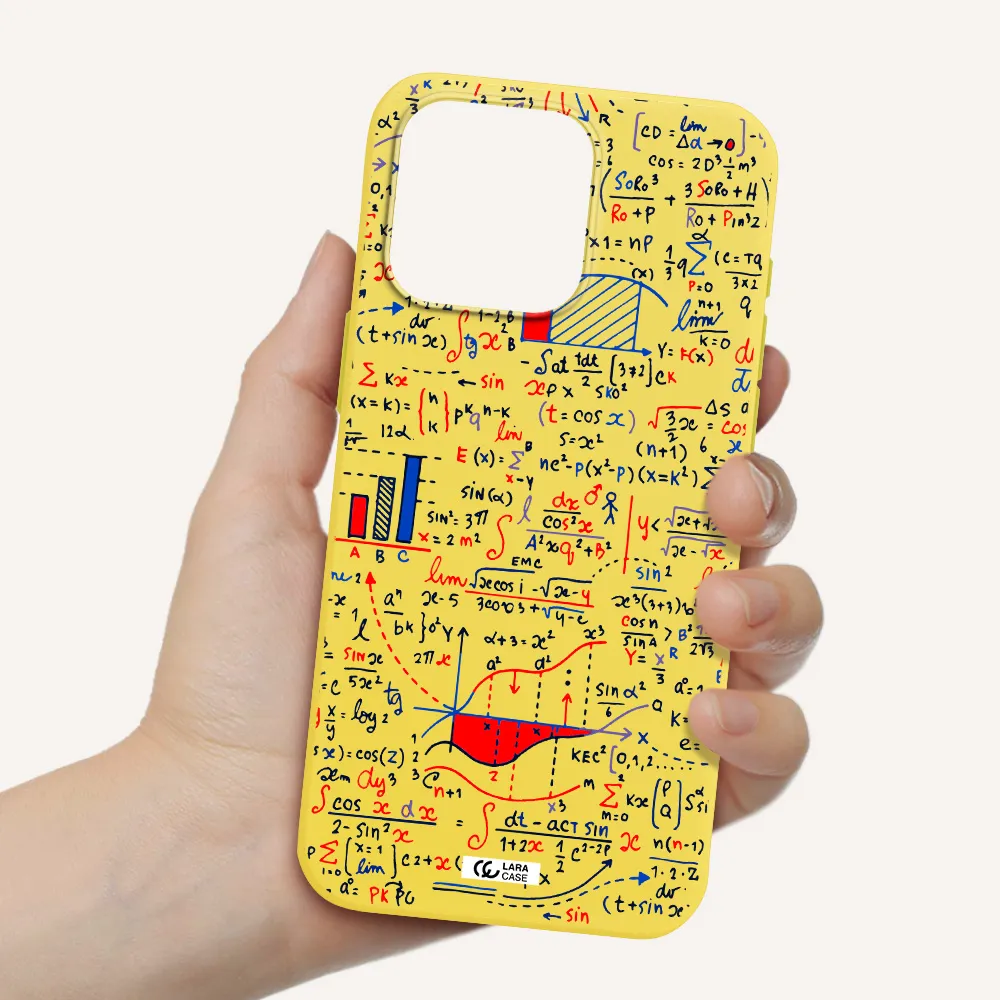 Math Blackboard Apple Iphone 15 Pro max Silicone canary yellow Case